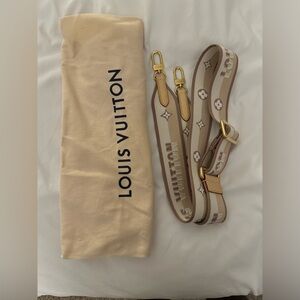 Never used Louis Vuitton adjustable jacquard strap- beige
